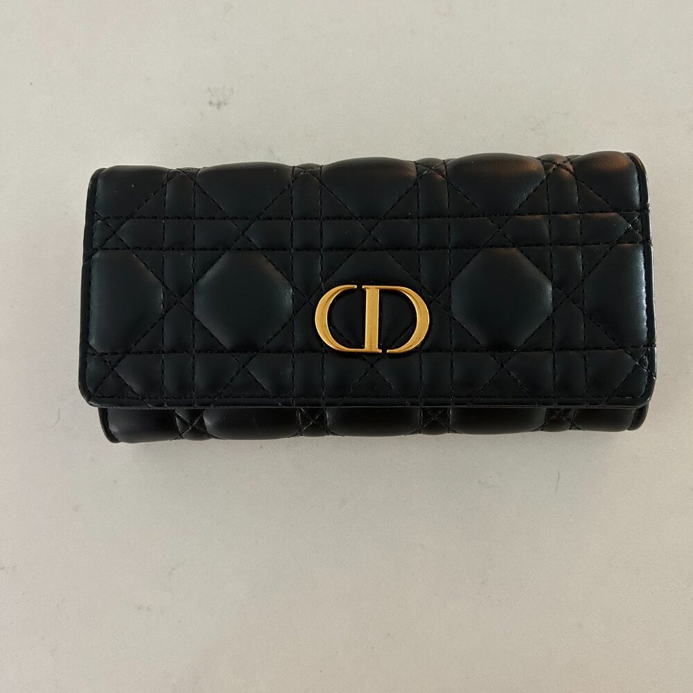 Dior Black Caro Quilted Wallet - Picture 6 of 11